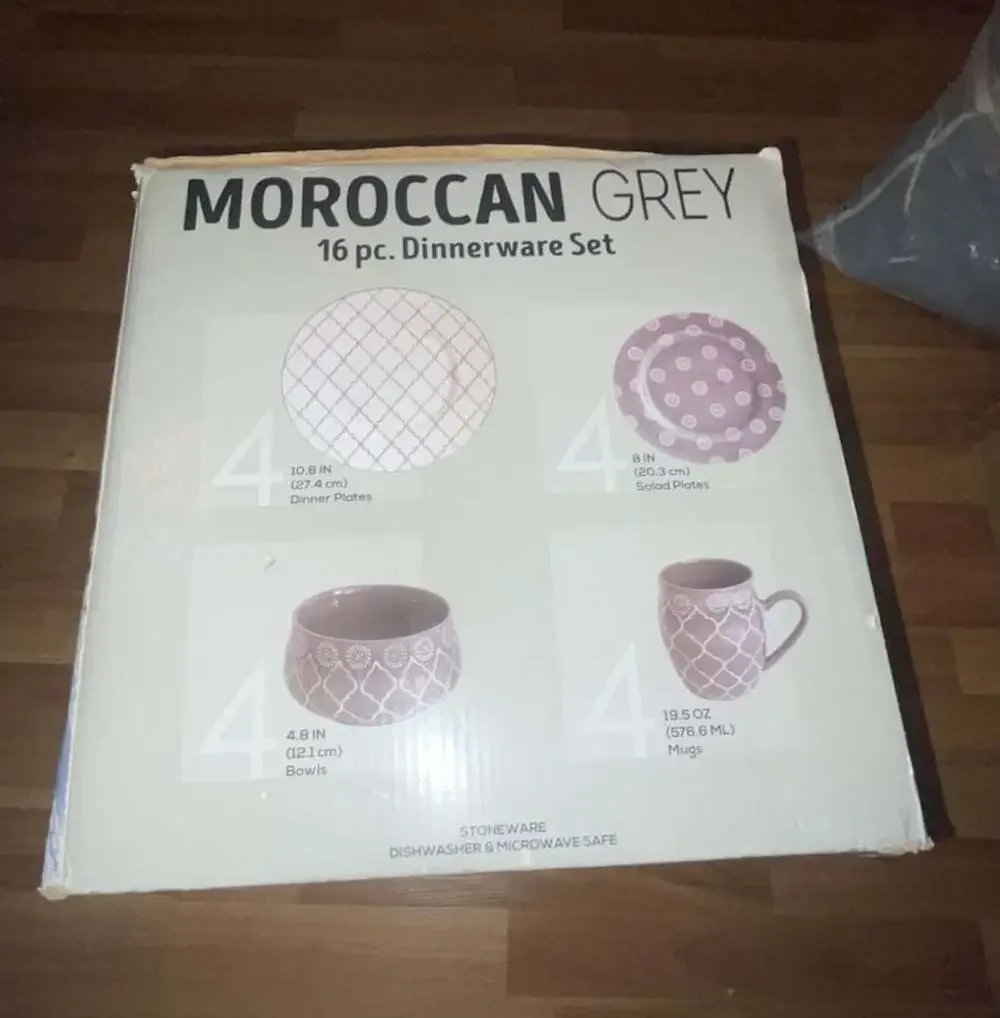 Baum Moroccan Grey 16 Pc. Stoneware Dinnerware Set